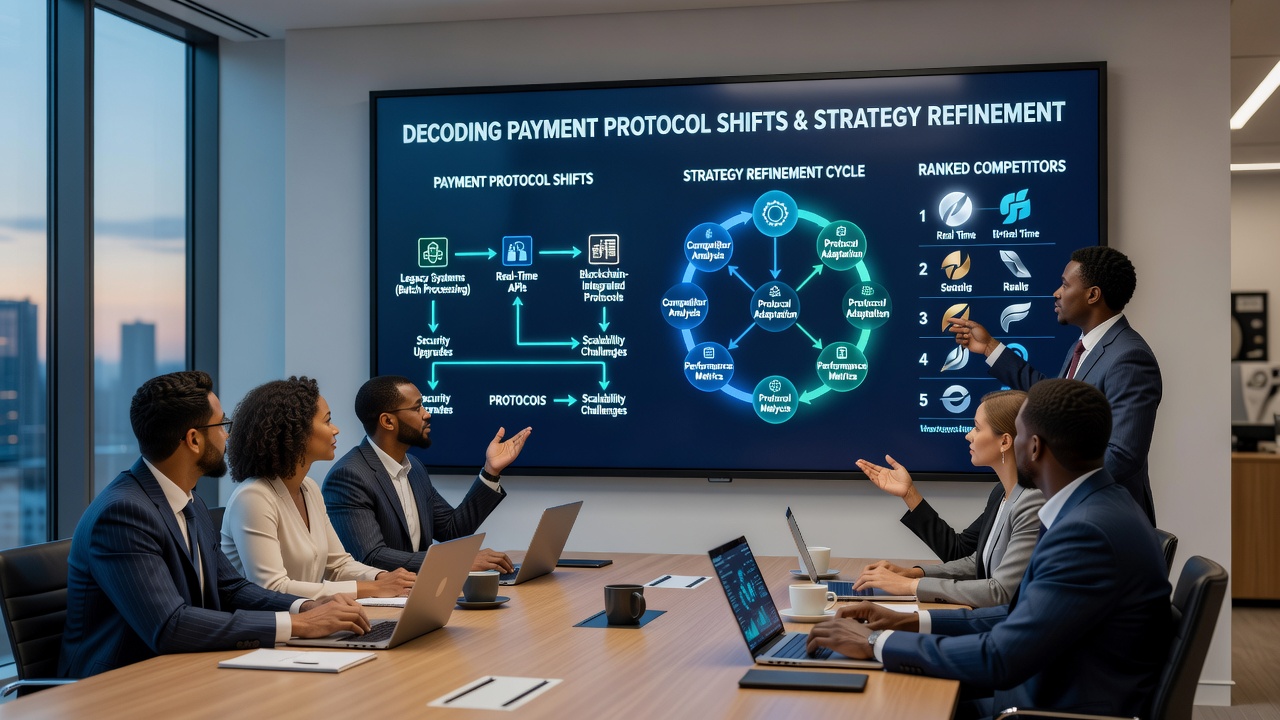 Ranked poker competitors analyzing mobile live dealer tables with overlaid payment flow diagrams