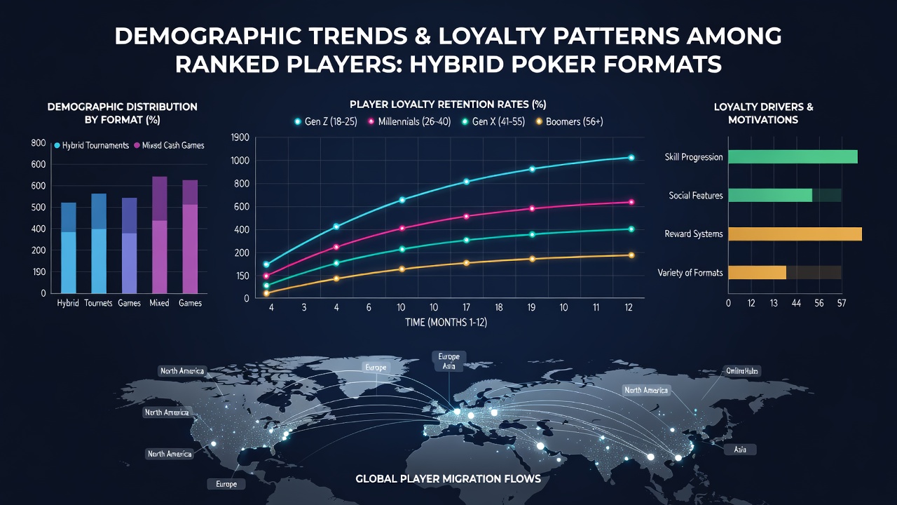 Geographic distribution map of loyalty retention among hybrid poker players