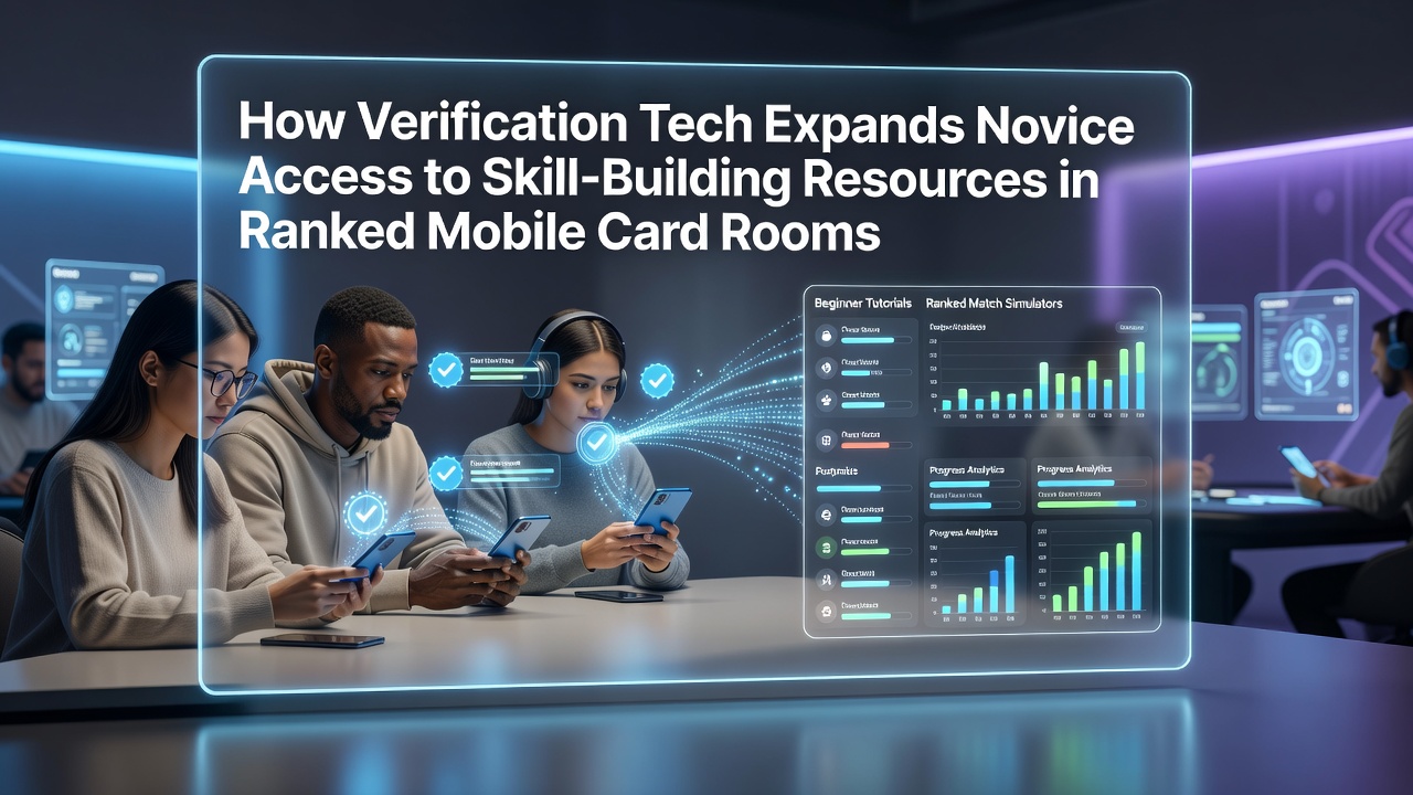 Mobile poker app interface showing verification process for new players accessing training modules