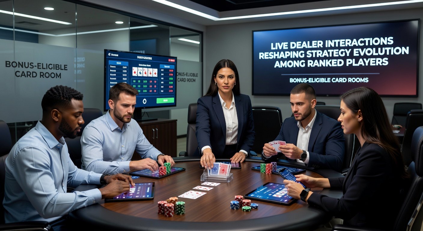 Live dealer table setup showing ranked players interacting during a bonus-eligible poker session in a regulated card room