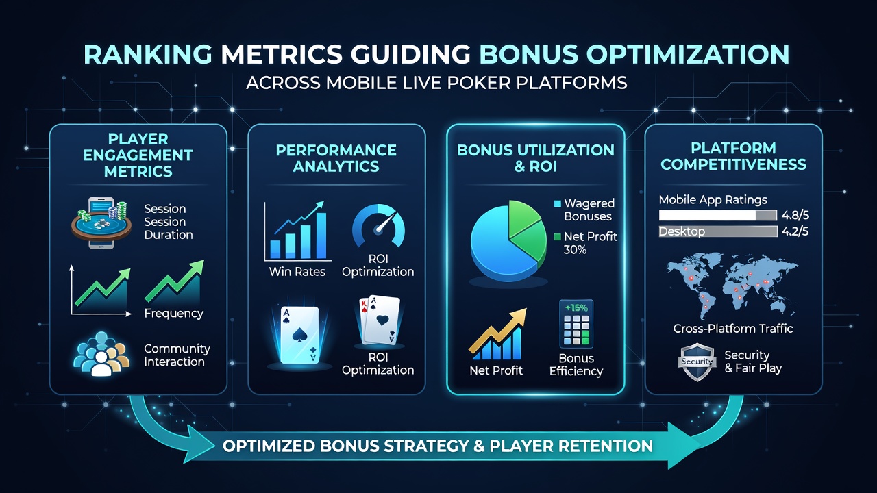 Dashboard view showing live dealer statistics and ranking progression charts in a mobile poker application