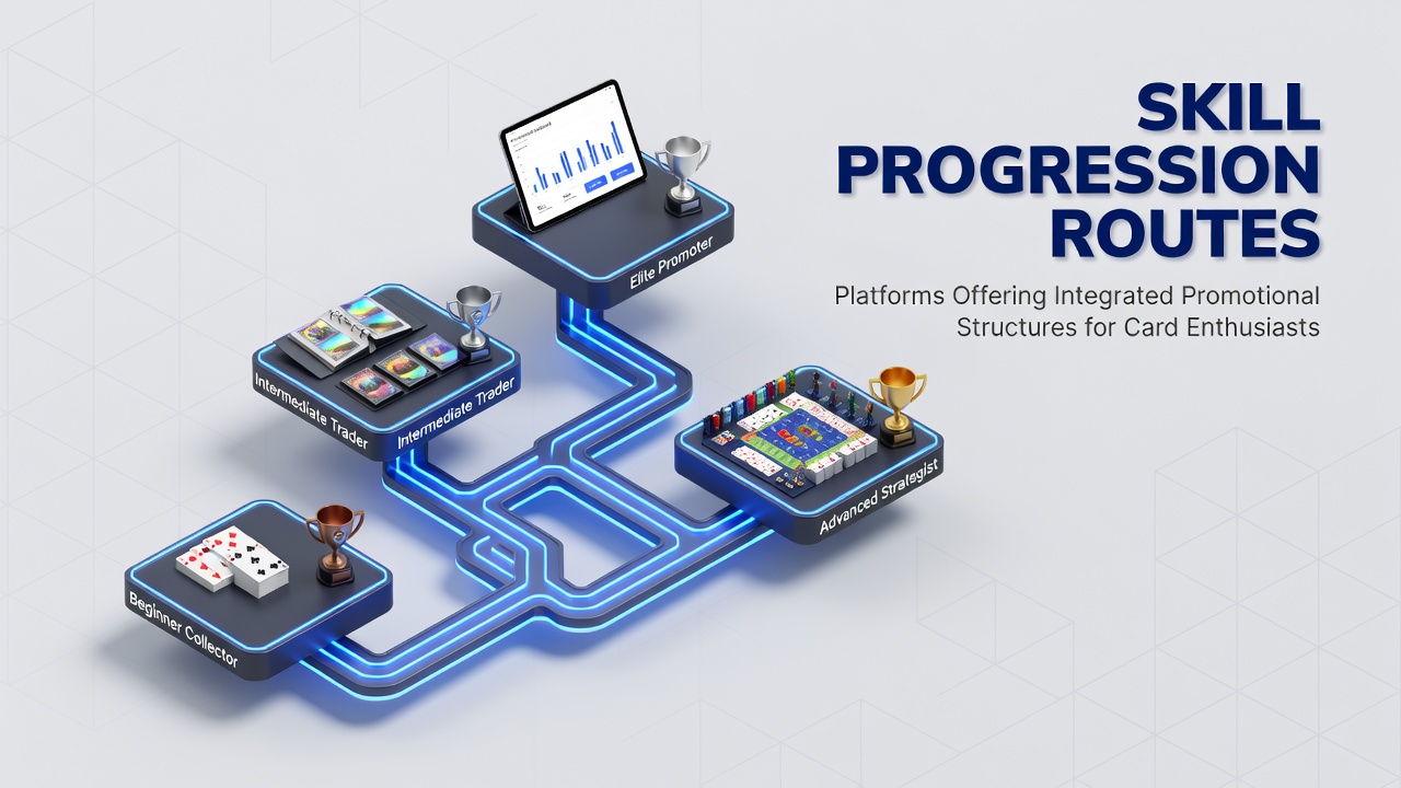 Card enthusiasts navigating skill progression routes through integrated promotional structures on digital platforms