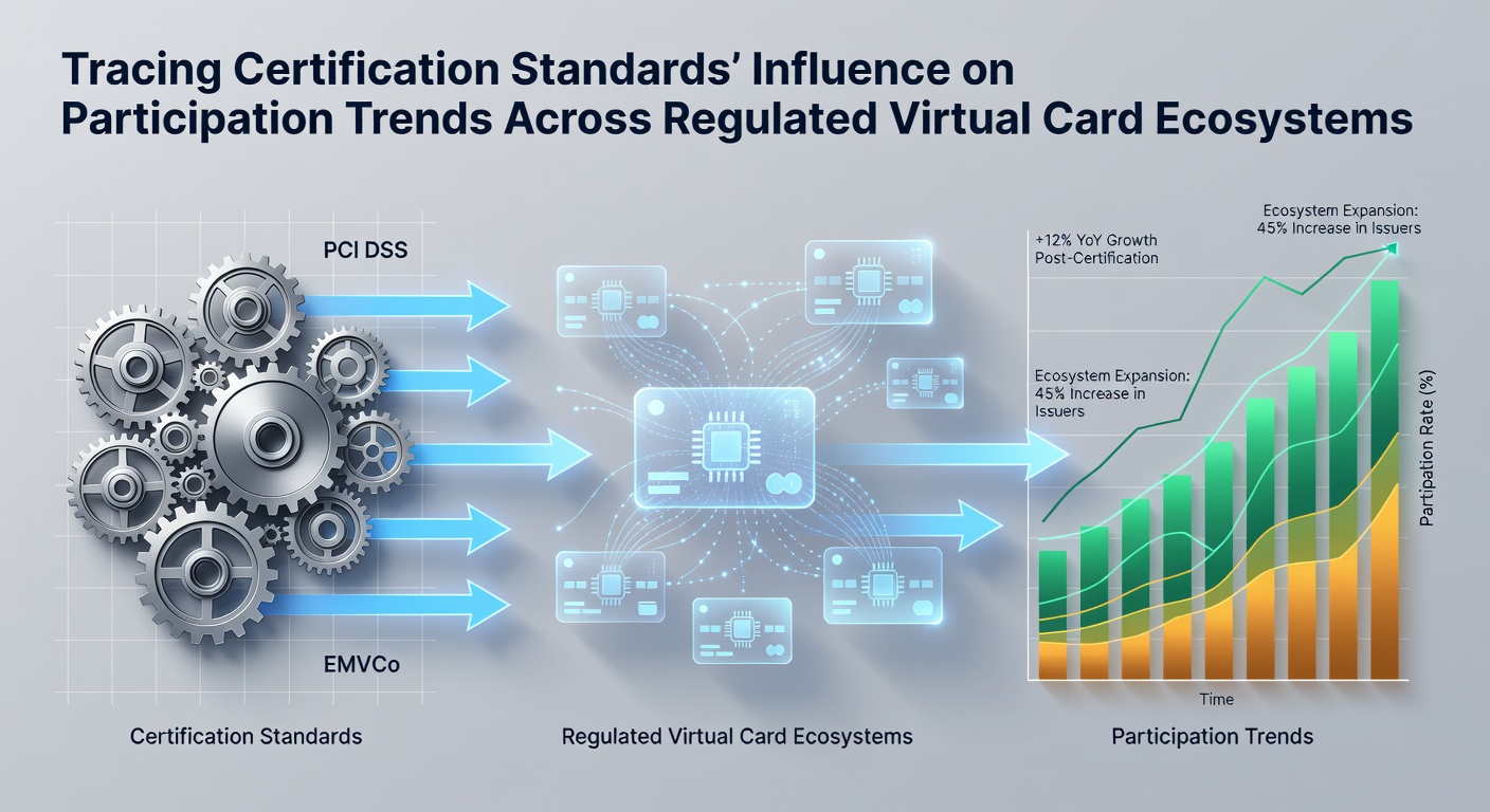 Overview of regulated virtual card platforms showing certification compliance dashboards and user participation metrics
