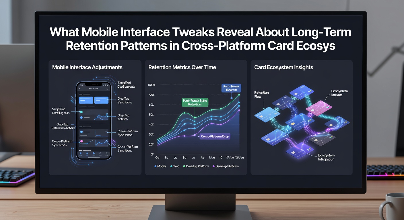 Analytics chart displaying retention curves for cross-platform card game users after interface updates